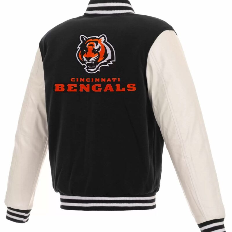 Cincinnati Bengals Letterman Black and White Jacket