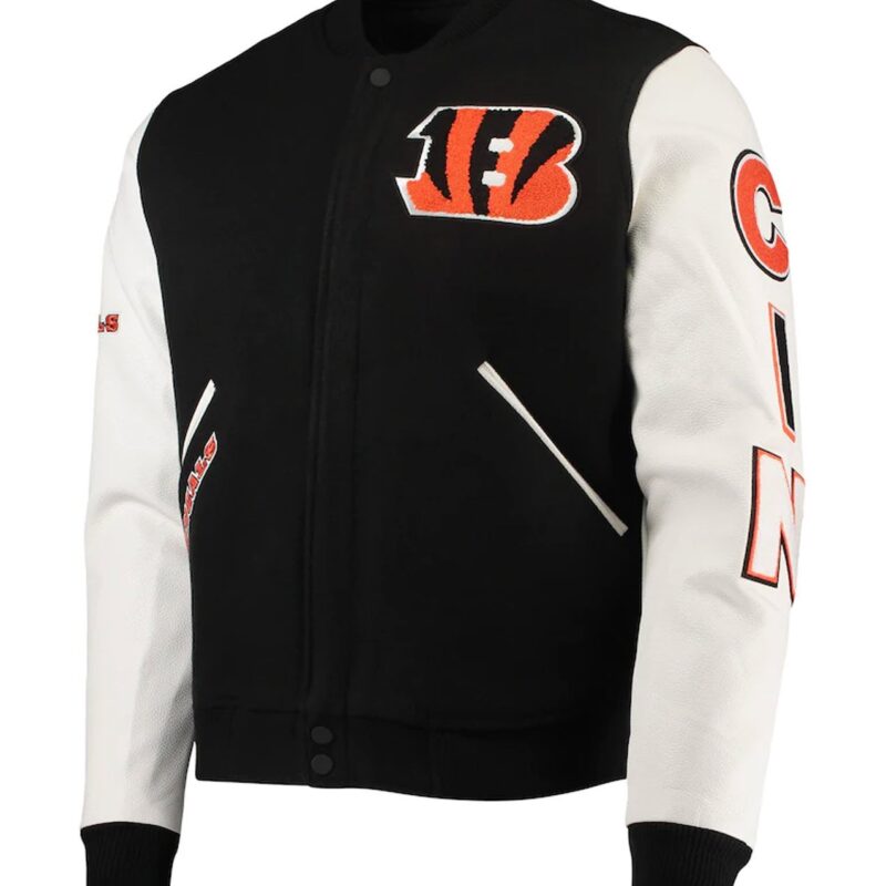Black/White Cincinnati Bengals Varsity Jacket