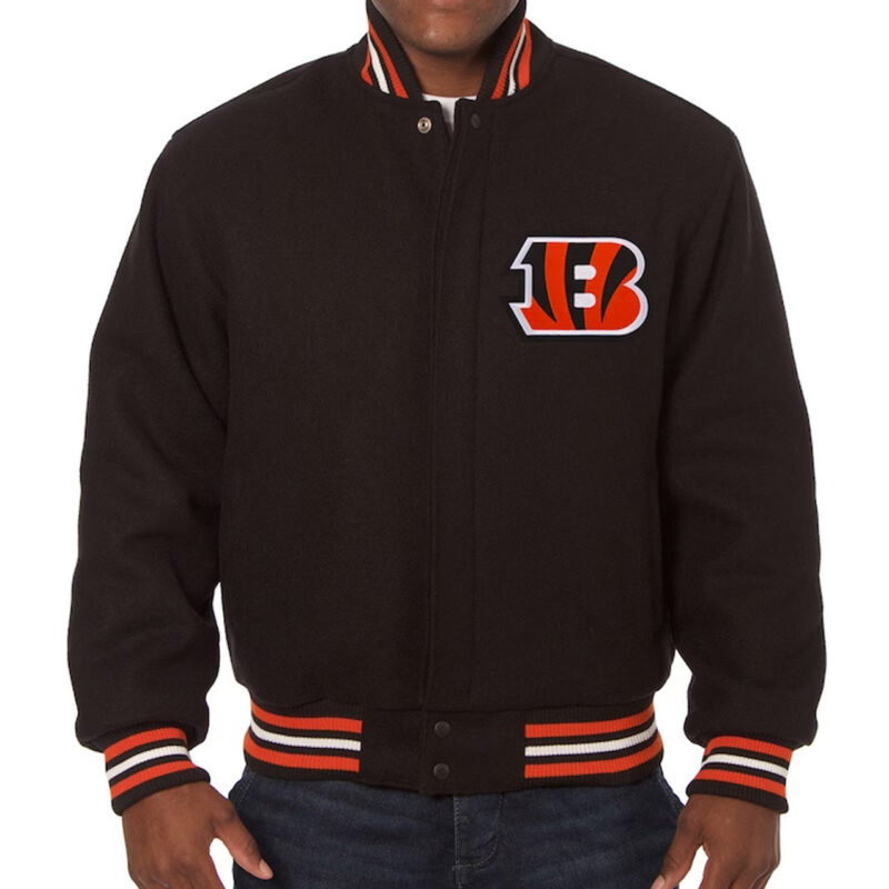 Cincinnati Bengals Black Varsity Wool Jacket