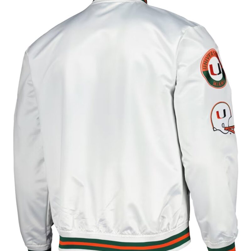 City Collection Miami Hurricanes White Jacket