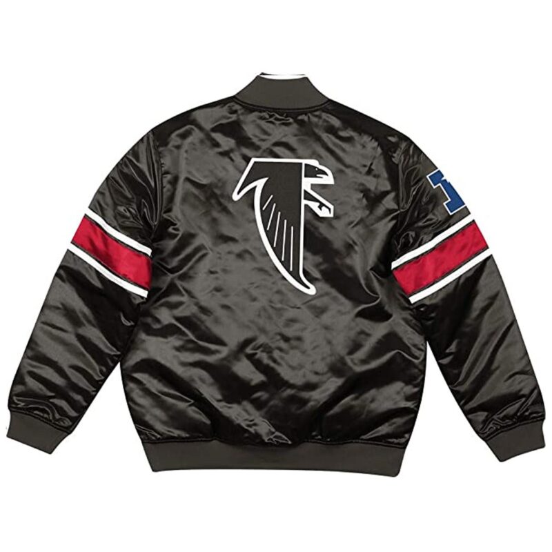 Classic Atlanta Falcons Logo Black Satin Jacket