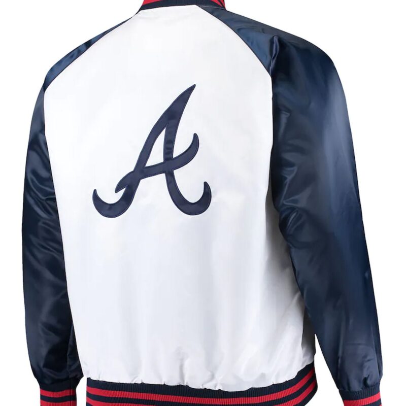 Clean-Up Hitter Atlanta Braves White and Navy Jacket