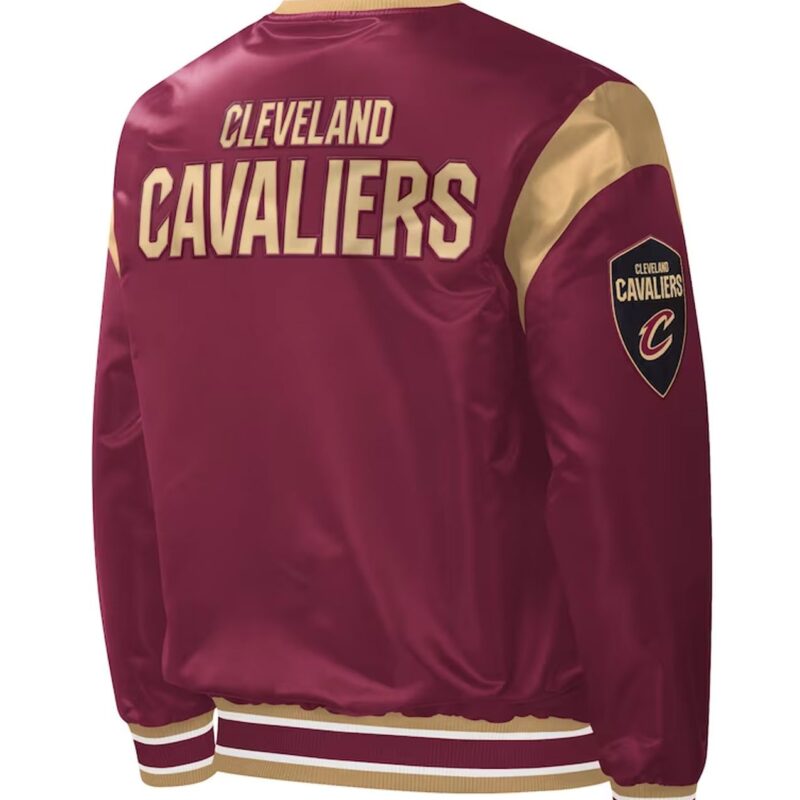 Cleveland Cavaliers Force Play Wine Varsity Satin Jacket