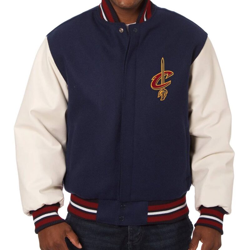 Cleveland Cavaliers Domestic Varsity Navy and White Jacket