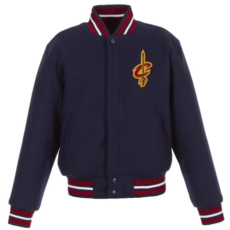 Navy Embroidered Cleveland Cavaliers Varsity Wool Jacket