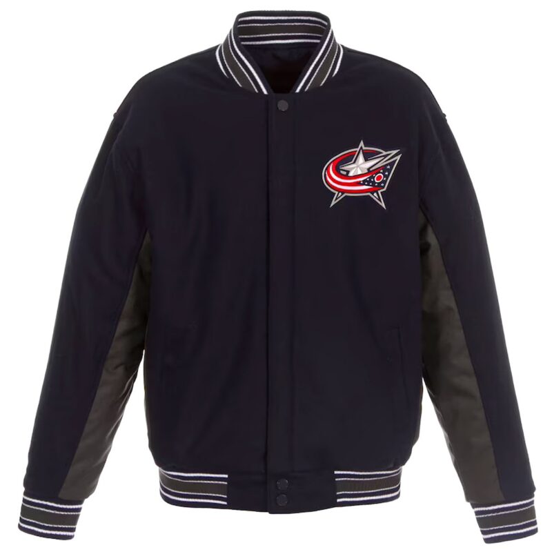 Navy/Charcoal Columbus Blue Jackets Wool Poly-Twill Accent Jacket