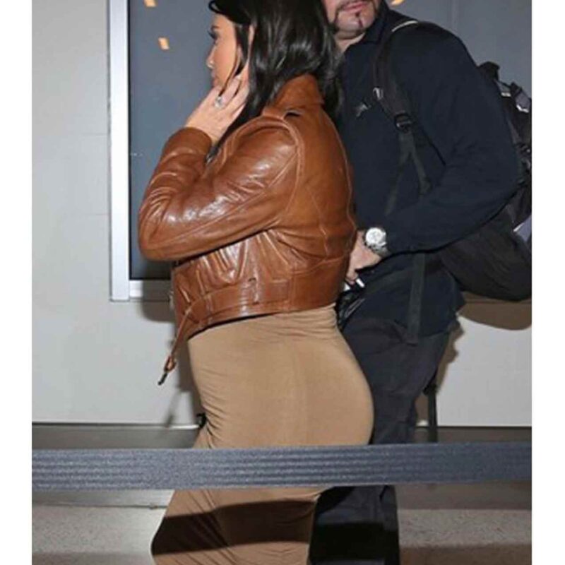 Kim Kardashian Cropped Leather Jacket