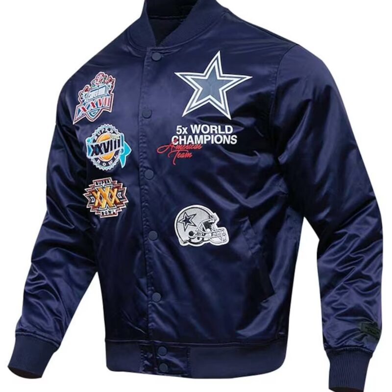 Championship Dallas Cowboys Navy Satin Jacket