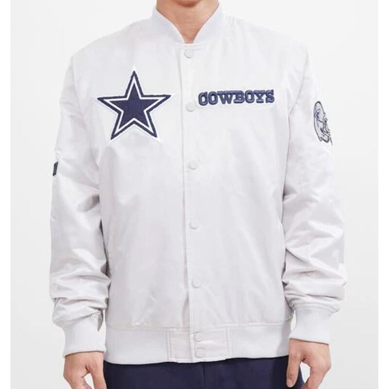 Dallas Cowboys Chest Hit Logo Satin Jacket