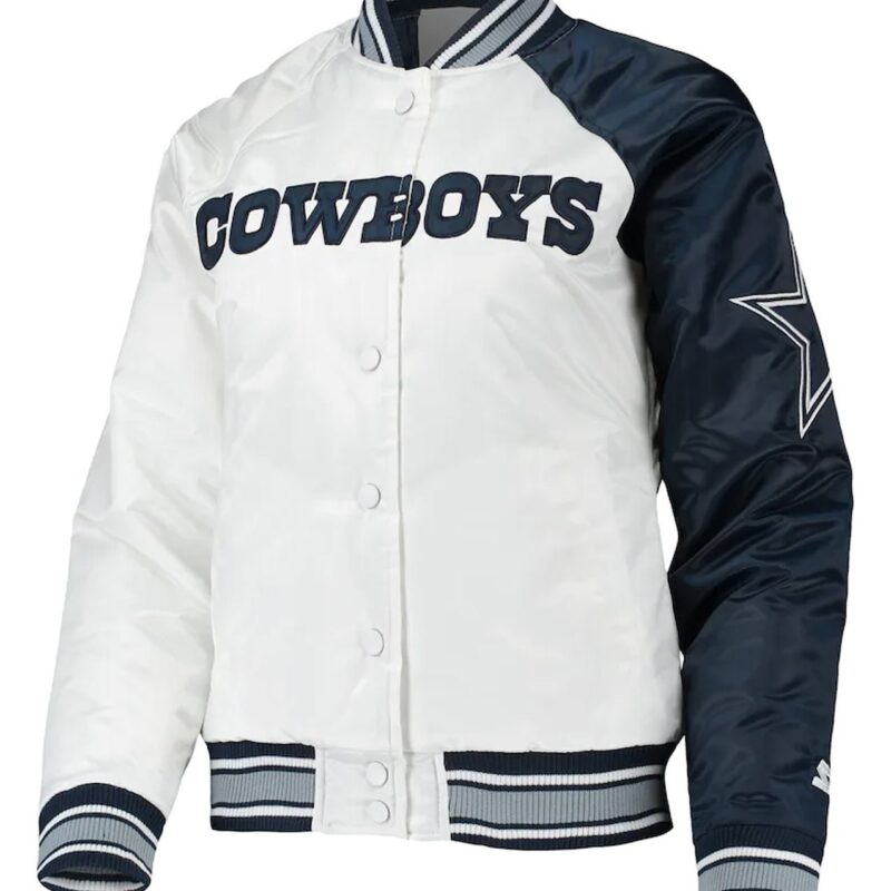 Starter Endzone Dallas Cowboys White and Navy Blue Jacket