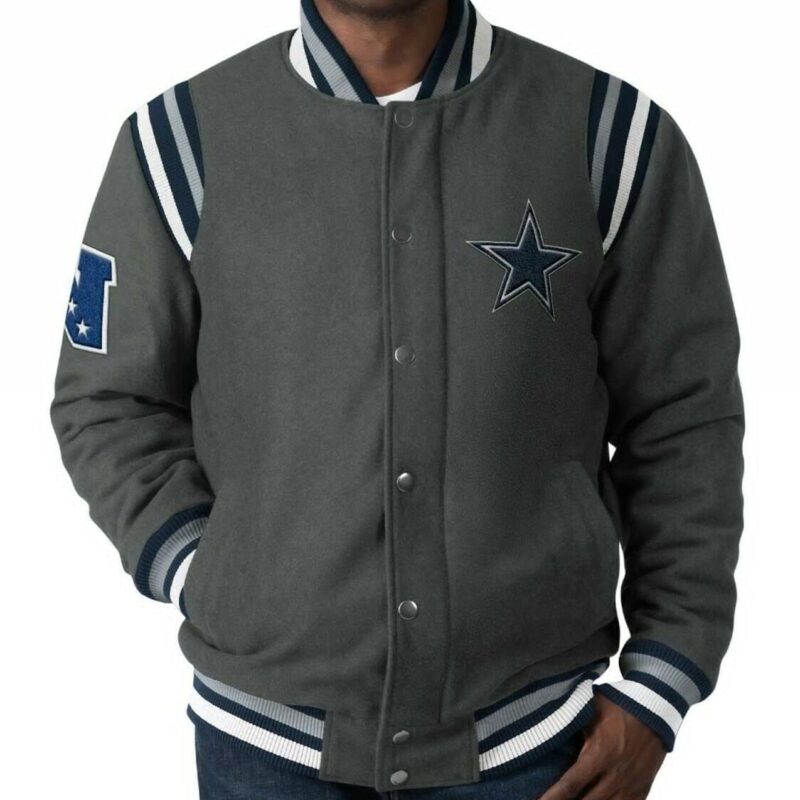 Dallas Cowboys Gray Varsity Wool Jacket