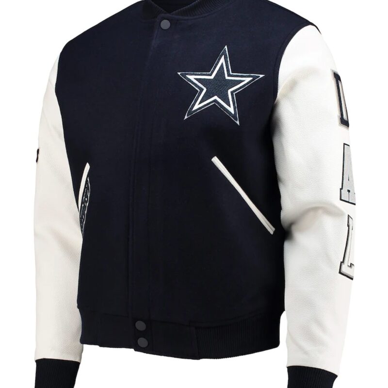 Dallas Cowboys Navy and White Varsity Jacket