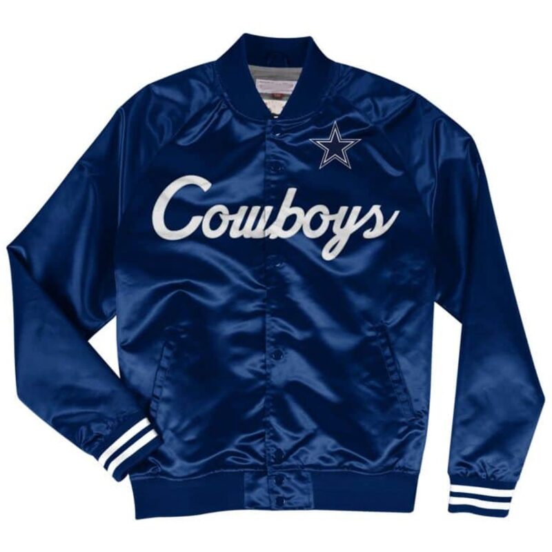 Scrip Dallas Cowboys Navy Blue Satin Jacket