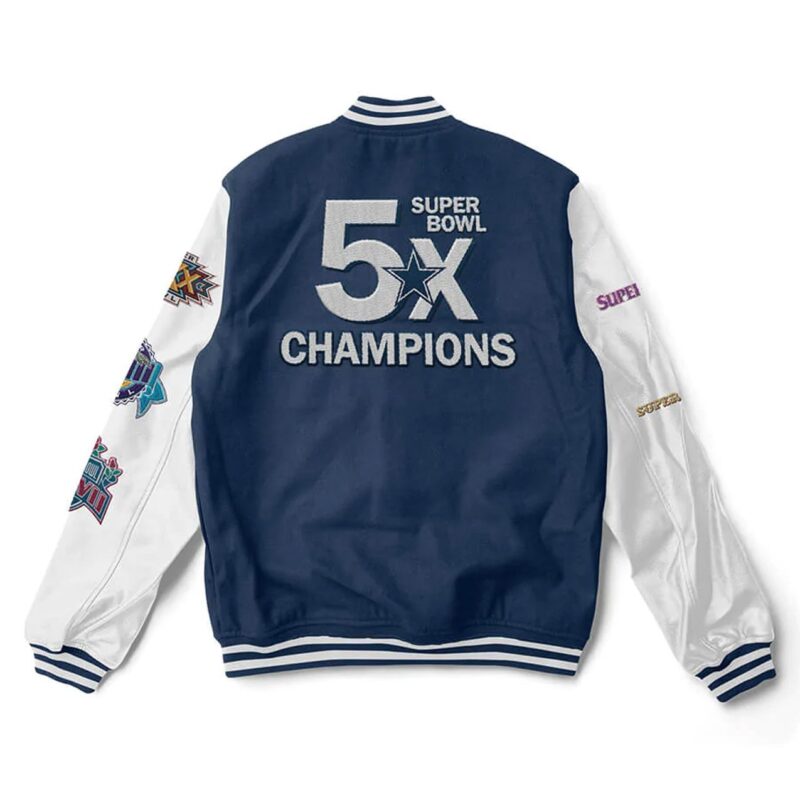 Super Bowl 5x Champions Dallas Cowboys Varsity Jacket