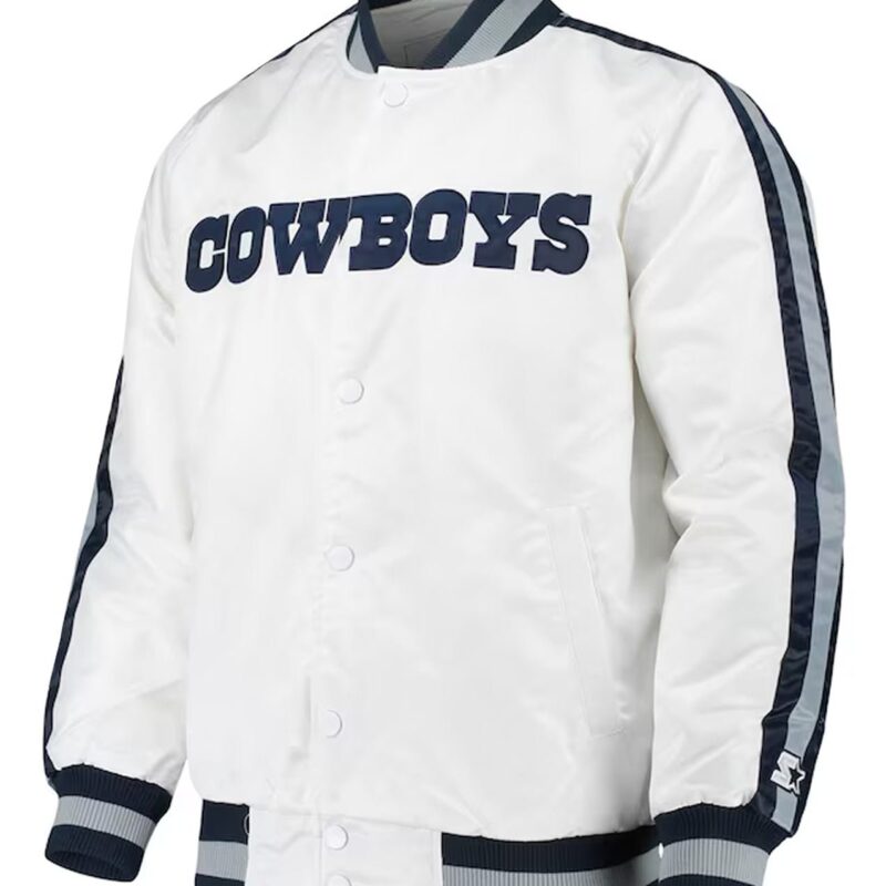 Throwback D-Line Dallas Cowboys White Jacket