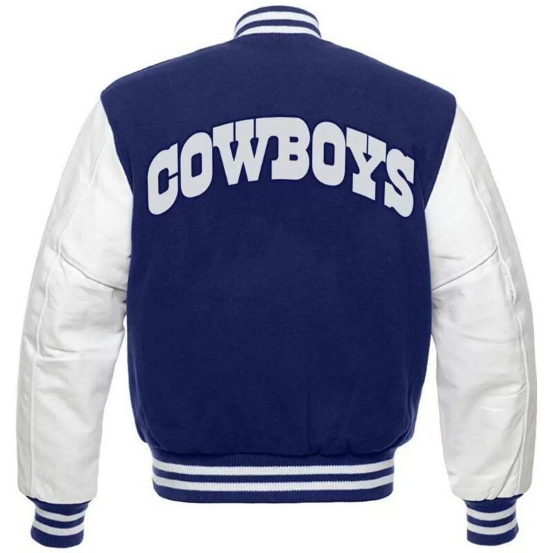 Dallas Cowboys Royal Blue and White Letterman Jacket