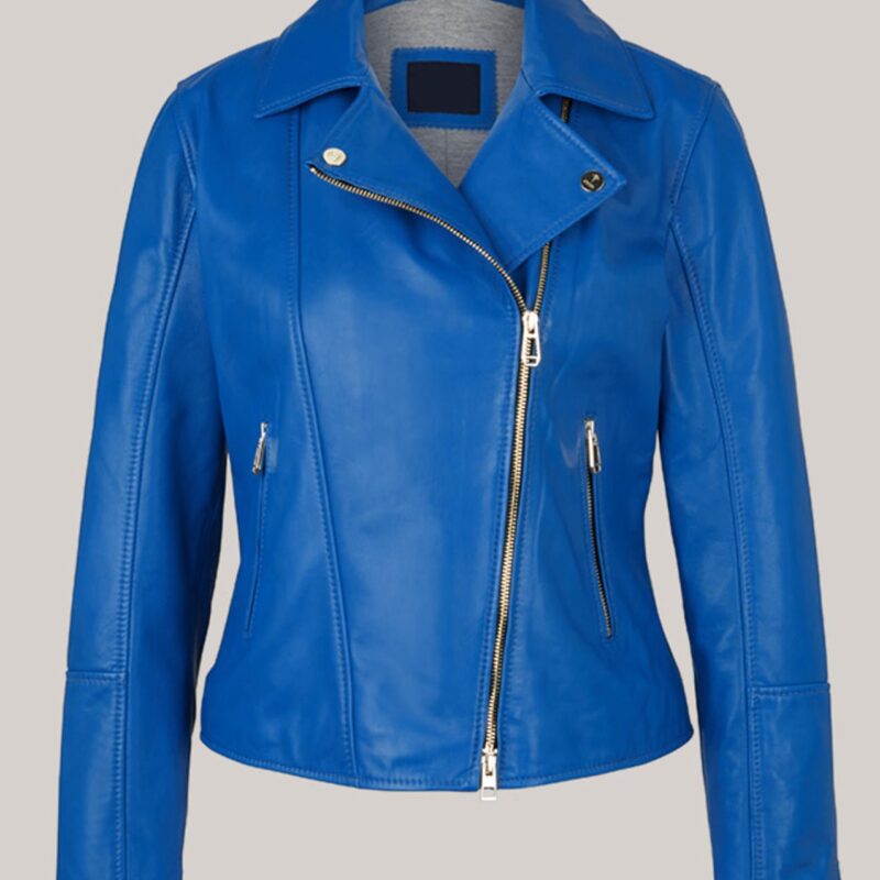 Switched at Birth S04 Katie Leclerc Blue Leather Jacket