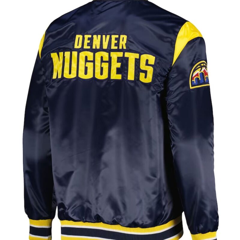 Denver Nuggets Force Play Navy Varsity Satin Jacket