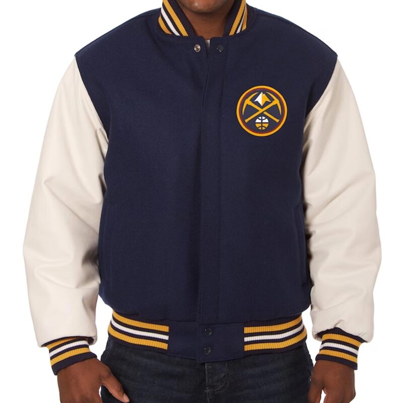 Navy/White Denver Nuggets Varsity Jacket