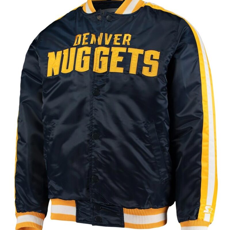 Denver Nuggets Offensive Varsity Navy Satin Jacket