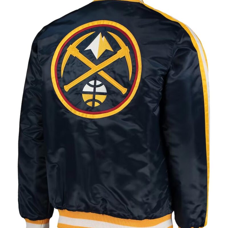 Denver Nuggets Offensive Varsity Navy Satin Jacket