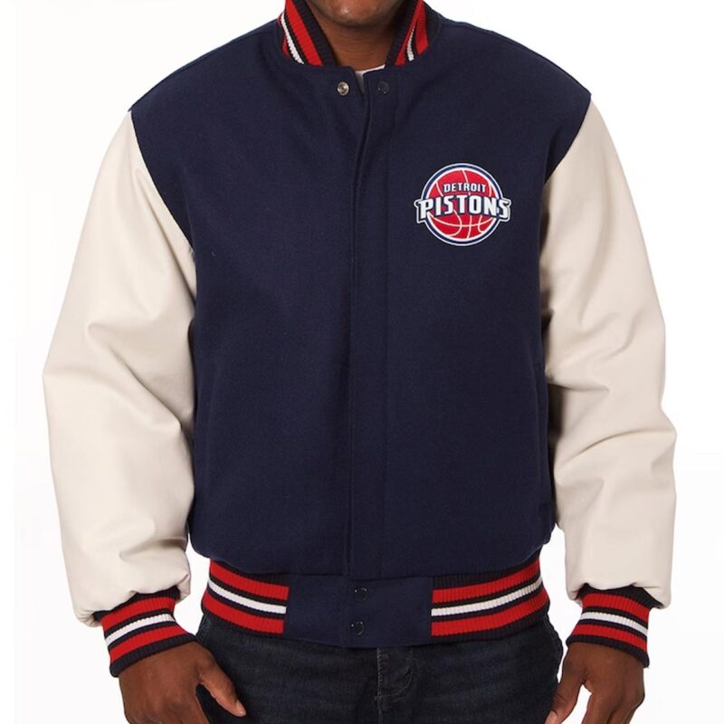 Navy/White Detroit Pistons Varsity Jacket
