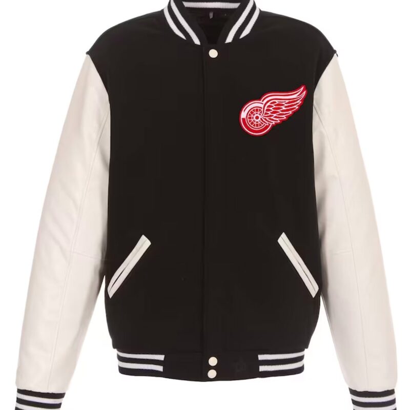 Black/White Detroit Red Wings Varsity Jacket
