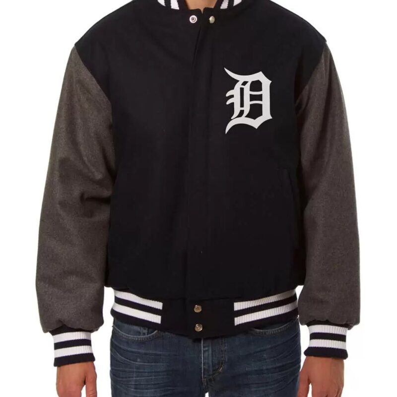 Detroit Tigers Two Tone Varsity Wool Jacket