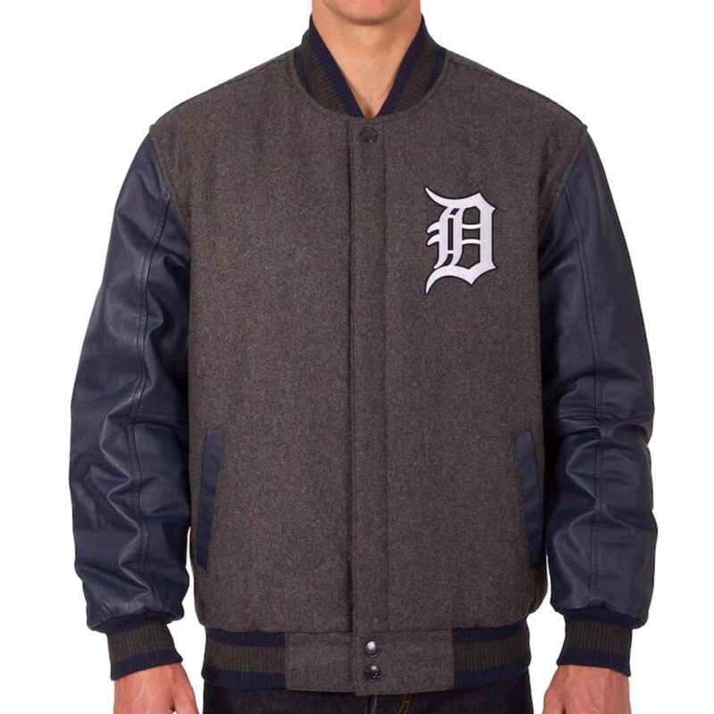 Charcoal/Navy Detroit Tigers Varsity Jacket