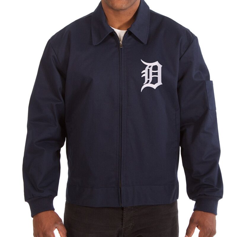 Detroit Tigers Navy Blue Cotton Jacket