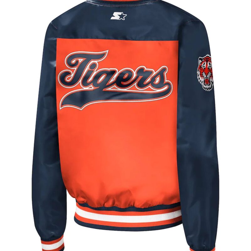 Detroit Tigers Orange and Blue Full-Snap Jacket