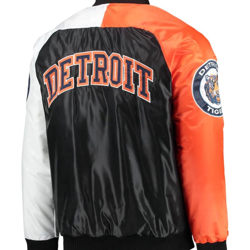 Detroit Tigers Varsity Tri-Color Satin Jacket