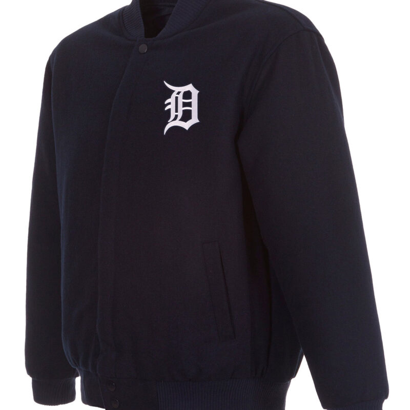 Detroit Tigers Varsity Navy Blue Wool Jacket