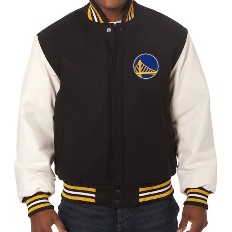 Golden State Warriors Domestic Varsity Black and White Jacket