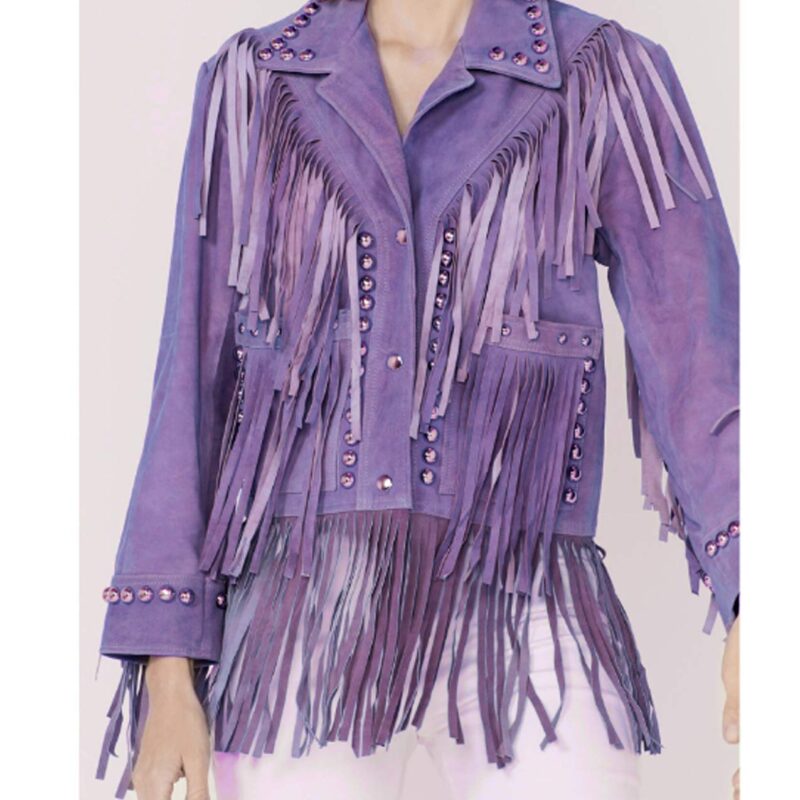 The Today Show Donna Farizan Purple Fringe Jacket