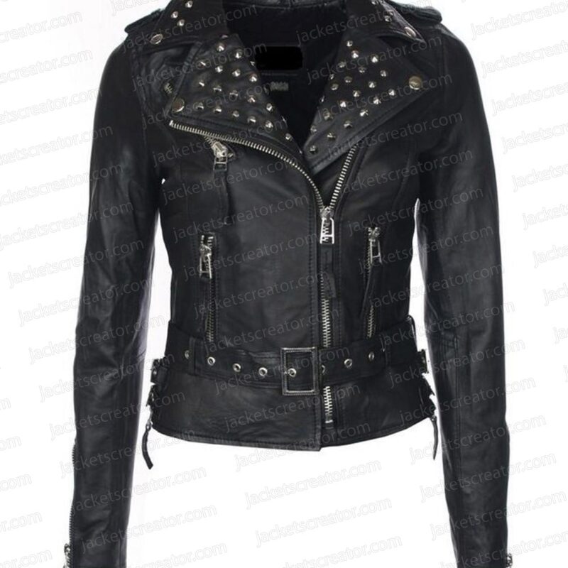 Gotham Knights Olivia Rose Keegan Studded Leather Jacket