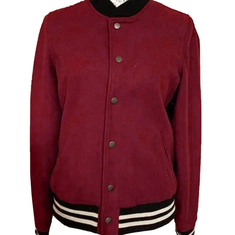 The Vampire Diaries S04 Nina Dobrev Burgundy Varsity Jacket