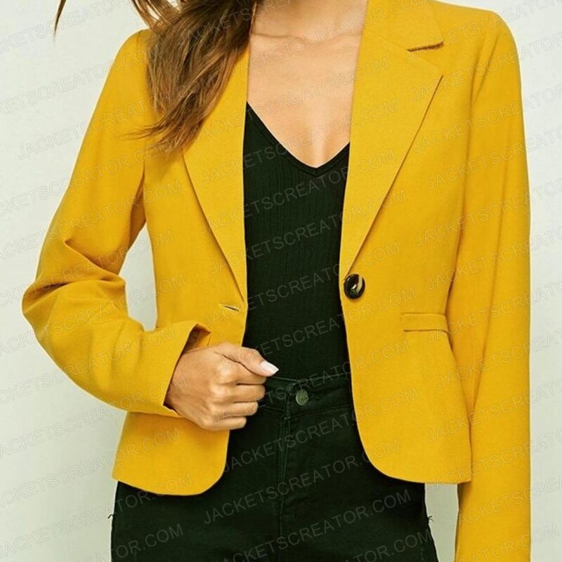 Lily Collins Emily in Paris Season 02 Yellow Blazer