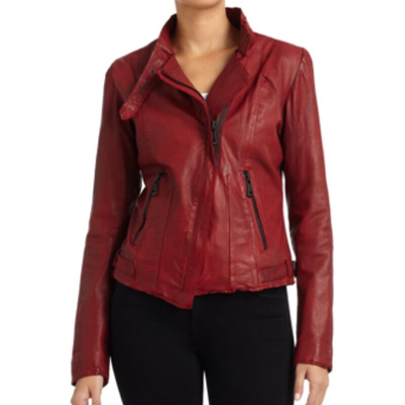 Pretty Little Liars S03 Shay Mitchell Burgundy Leather Jacket