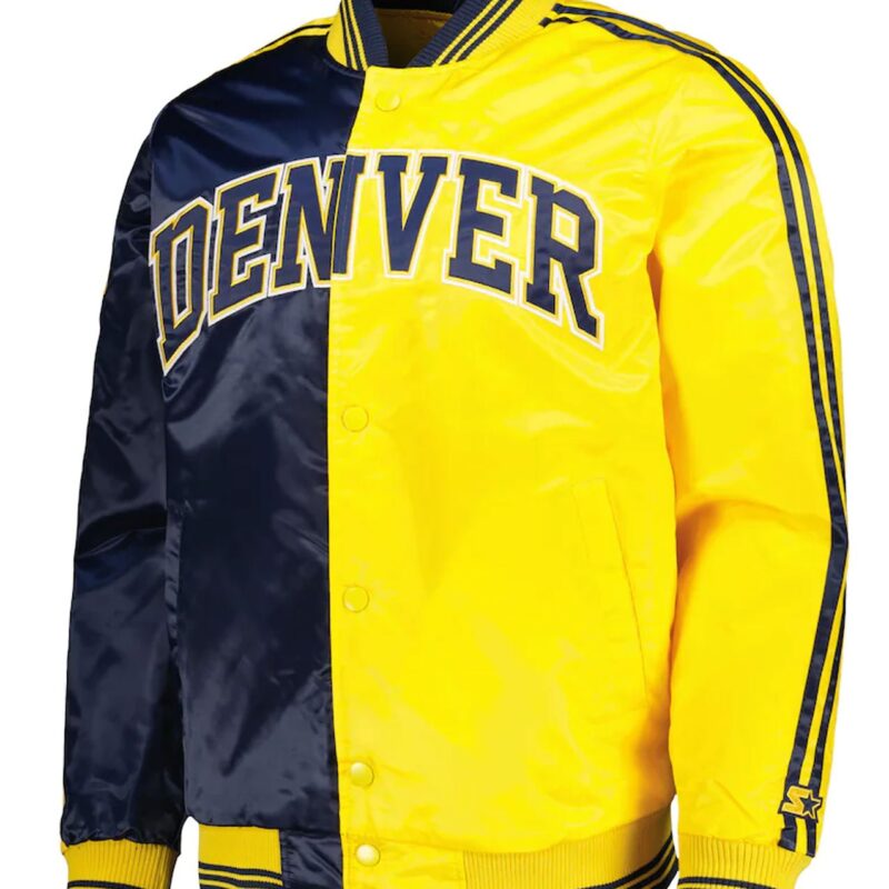 Navy/Yellow Denver Nuggets Fast Break Satin Jacket