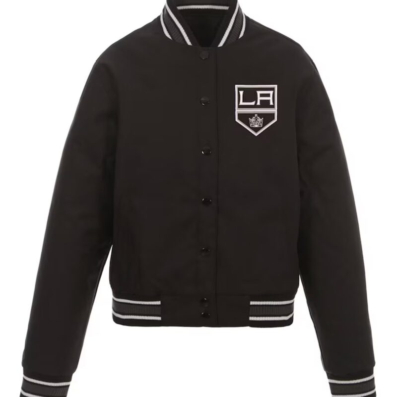 Los Angeles Kings Black Poly-Twill Front-Hit Jacket
