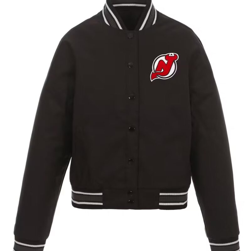 New Jersey Devils Front Hit Poly Twill Black Jacket