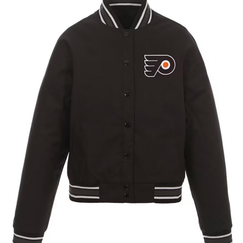 Philadelphia Flyers Black Poly-Twill Front-Hit Jacket