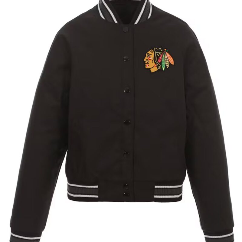 Chicago Blackhawks Black Poly-Twill Jacket