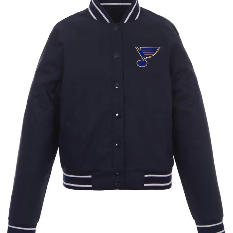 St. Louis Blues Navy Poly-Twill Front-Hit Jacket
