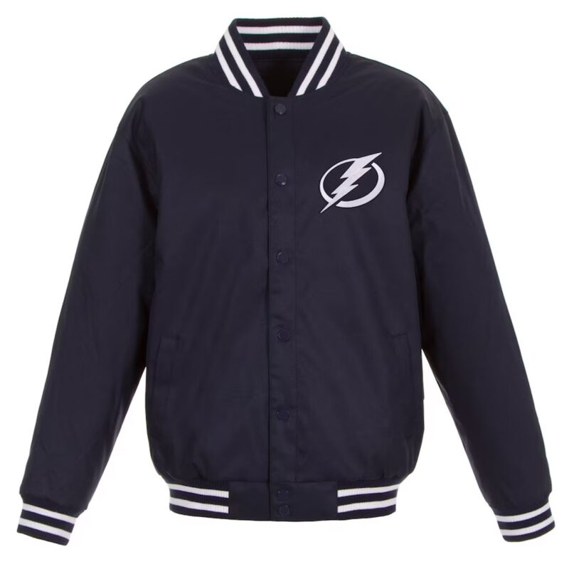 Tampa Bay Lightning Front Hit Navy Poly Twill Jacket