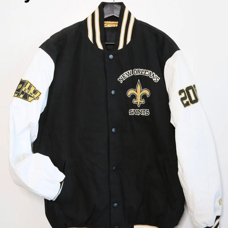 New Orleans Saints Victory Formation Commemorative Full-Snap Black Varsity Jacket