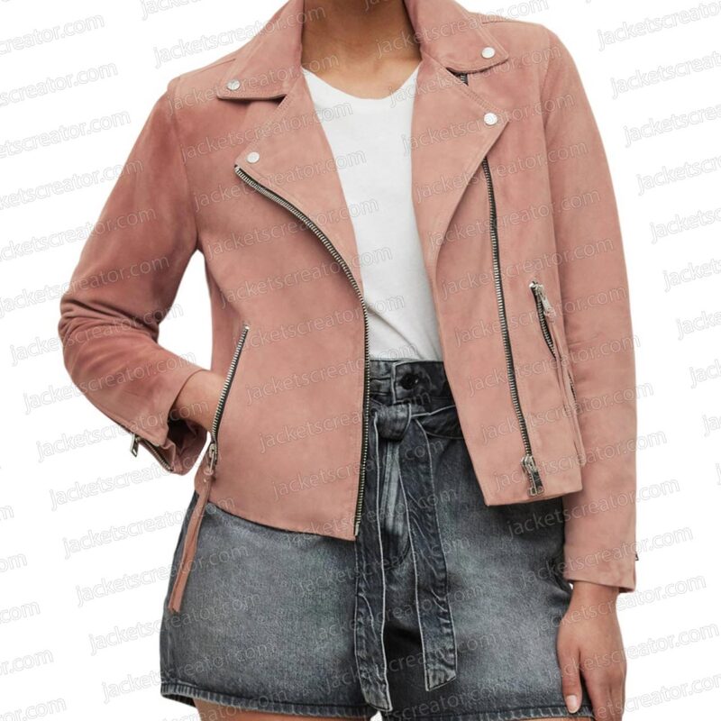 Nancy Drew Season 4 Leah Lewis Pink Suede Jacket