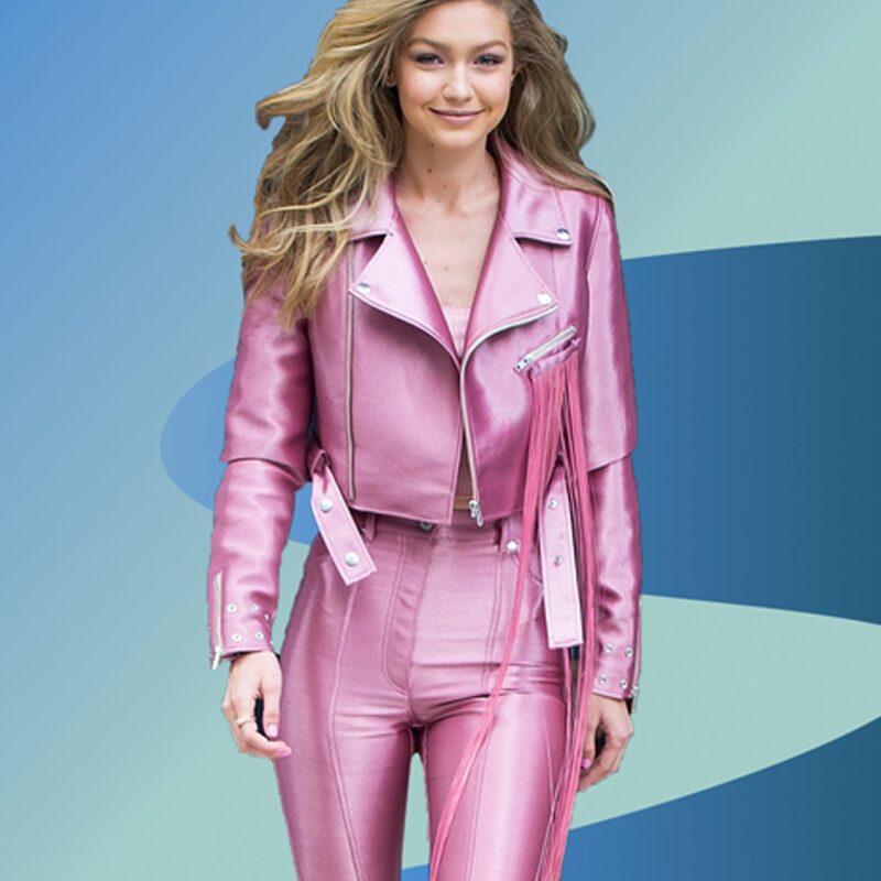 Gigi Hadid Millennial Barbie Pink Leather Jacket
