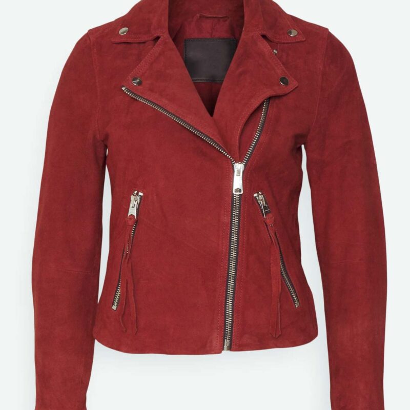 B Positive S02 Annaleigh Ashford Red Suede Jacket